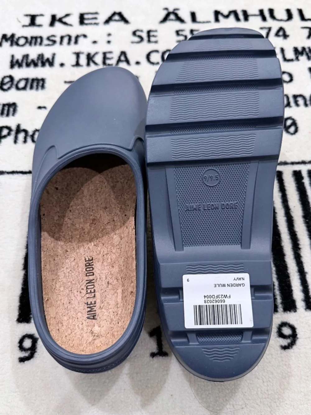 NEW Aime Leon Dore Navy Blue Garden Mules / Loafers
